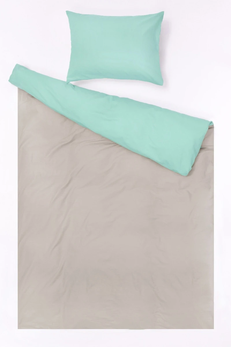 1 + 1 Пододеяльник и наволочка бязь "Французский серый+Мятный леденец" ком, 50х70 см (642+653,"ТЛ")_