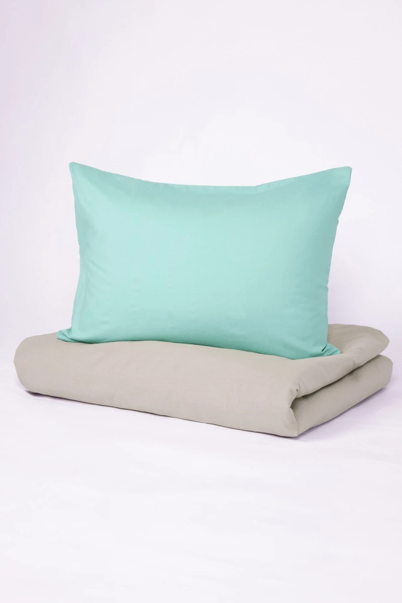 1 + 1 Пододеяльник и наволочка бязь "Французский серый+Мятный леденец" ком, 50х70 см (642+653,"ТЛ")_