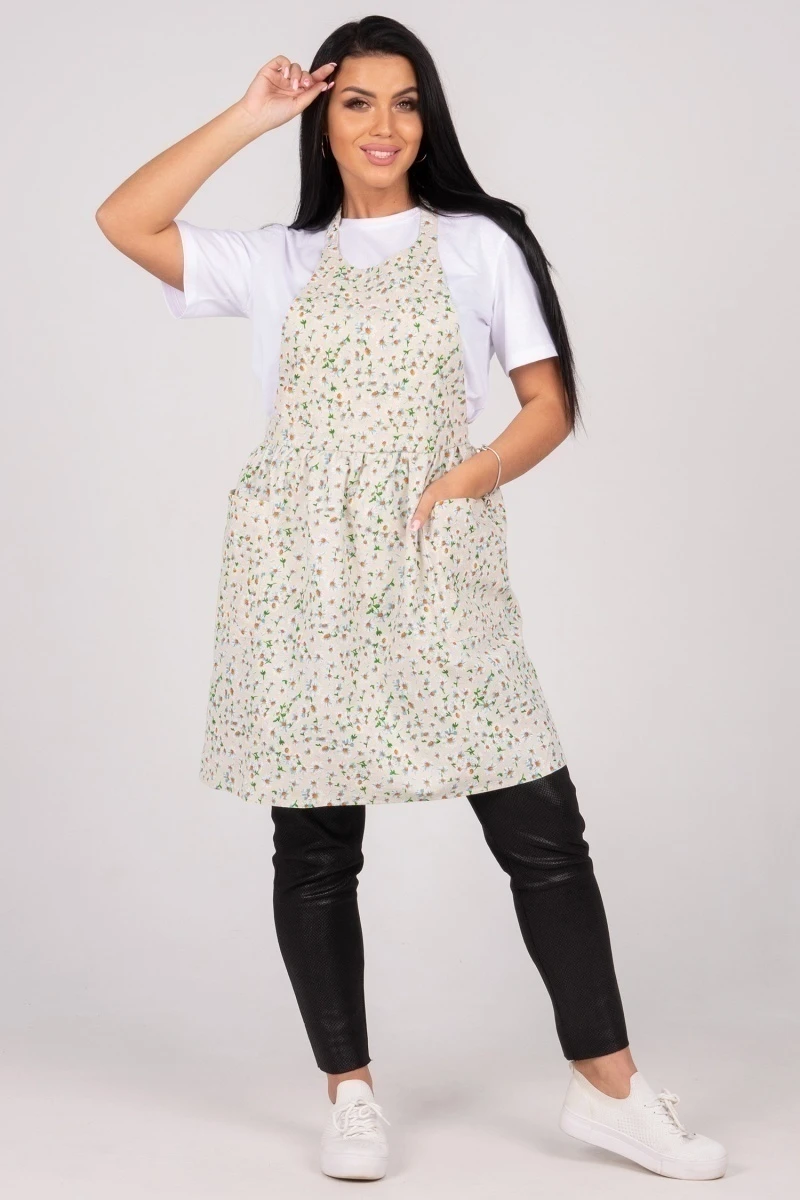 Фартук (ГОС) "Лили" (россыпь ромашек), 030 полулен