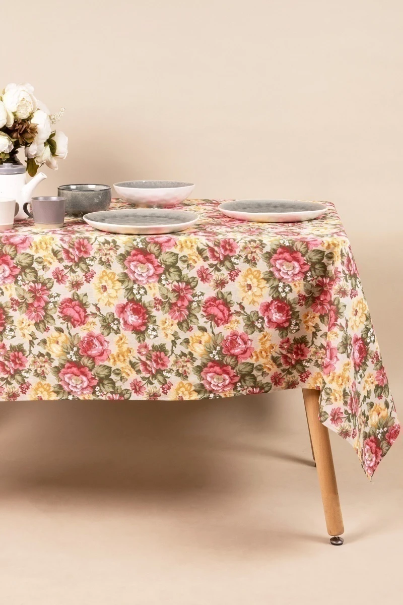 Скатерть полулен "ТЛ" Цвет шиповника (150x200 см)