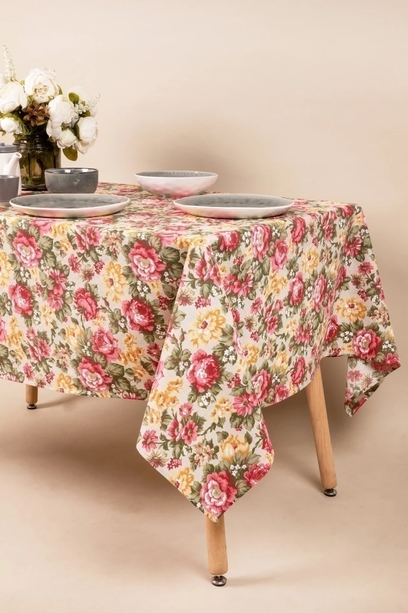 Скатерть полулен "ТЛ" Цвет шиповника (150x200 см)