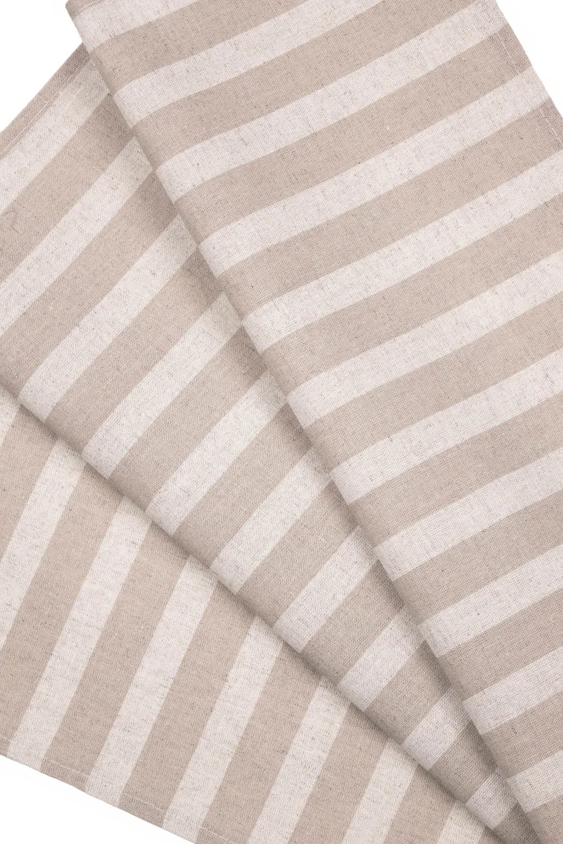 Полотенце полулен (ГОС) 282 Полоса (мокко + бежевый) - 45/60