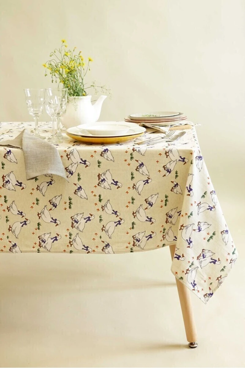 Скатерть полулен "ТЛ" Гуси