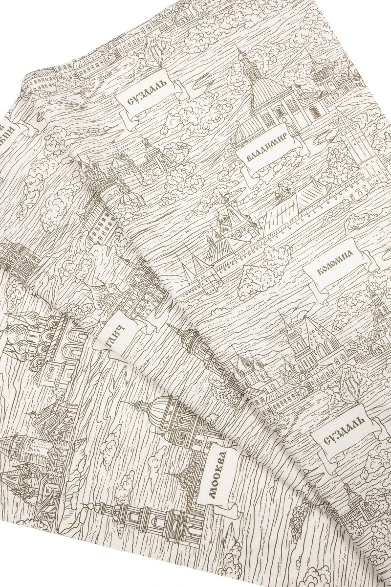 Полотенце пляжное вафельное (ХБК) 410 Города - 150/100