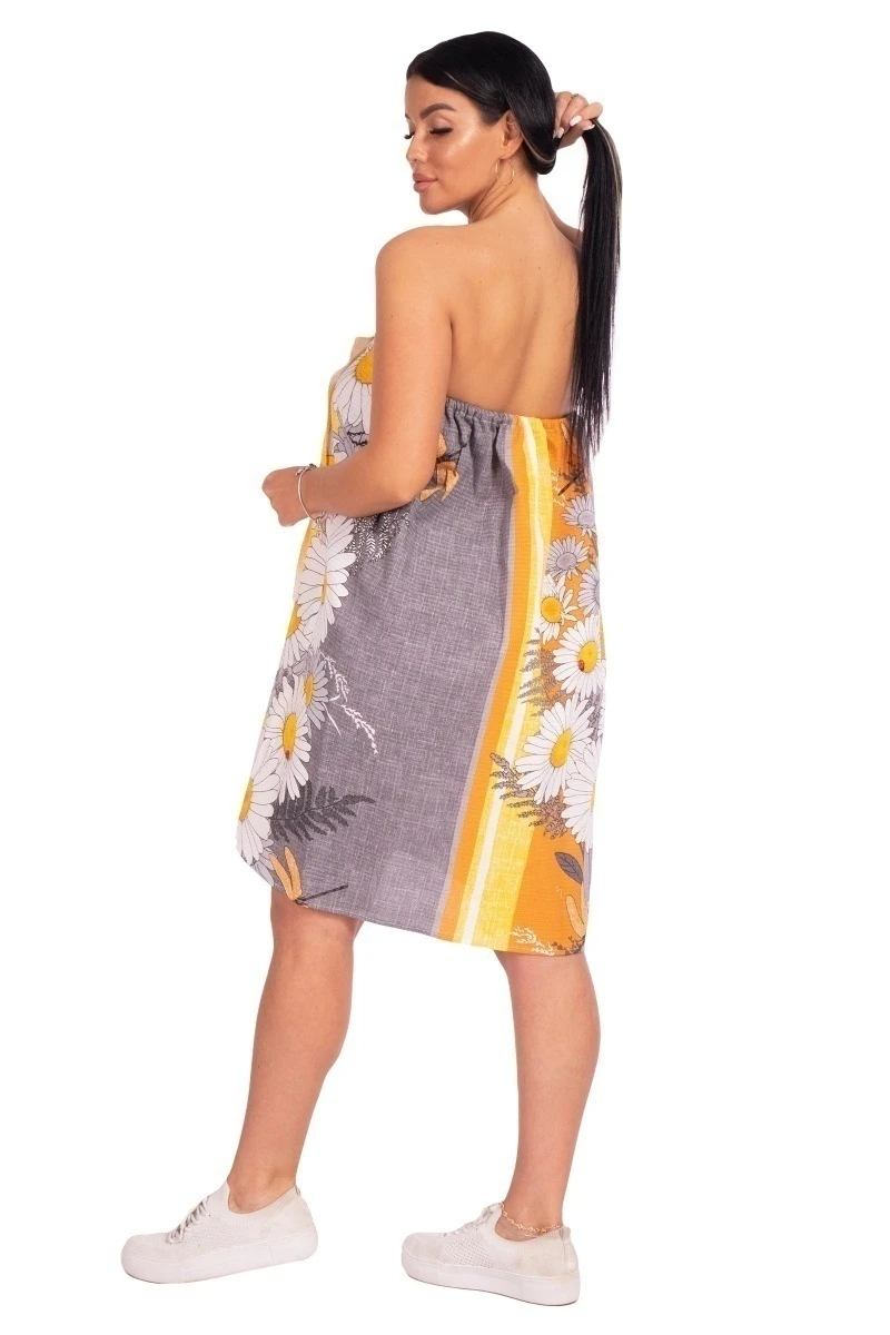 Парео для бани женское (на липучке) (ТД) 069 Белые ромашки