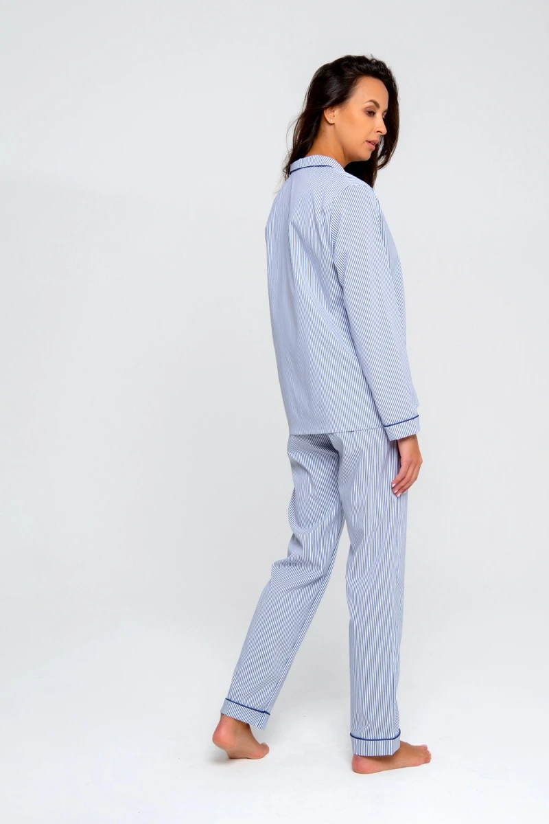 (ВНЛ) Костюм с брюками с брюками и рубашкой 340BLU (голубая полоса)
