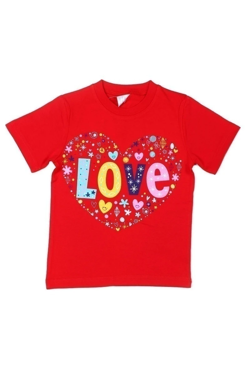Футболка для девочки "Сердце из сердец" BK002D красный