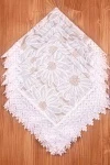 Салфетка из рогожки с кружевом 016 Ромашки (серые) (вид 3)