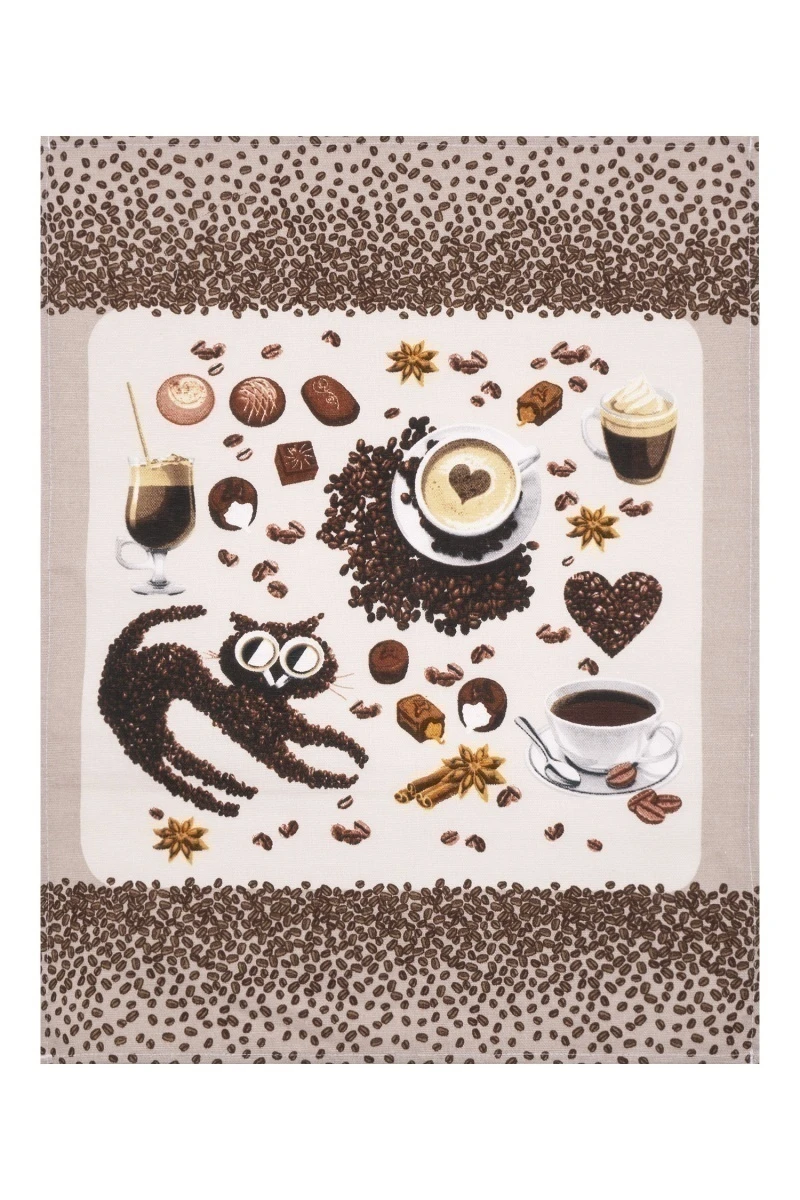 Набор полотенец рогожка (Пром) 277 Я люблю кофе! - 3 шт - 45х60 см
