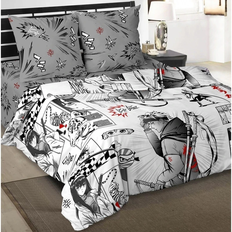 КПБ яселька с прост. на рез. "Диз" поплин "Самурай" ком. арт. 12626-1 (под. 122/162 см) (80/160/10)