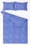 1 + 2 Пододеяльник и 2 наволочки бязь "Россыпь снежинок" синий, 145х215, 50х70 см ("ГОС")_