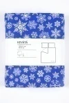 1 + 2 Пододеяльник и 2 наволочки бязь "Россыпь снежинок" синий, 145х215, 50х70 см ("ГОС")_