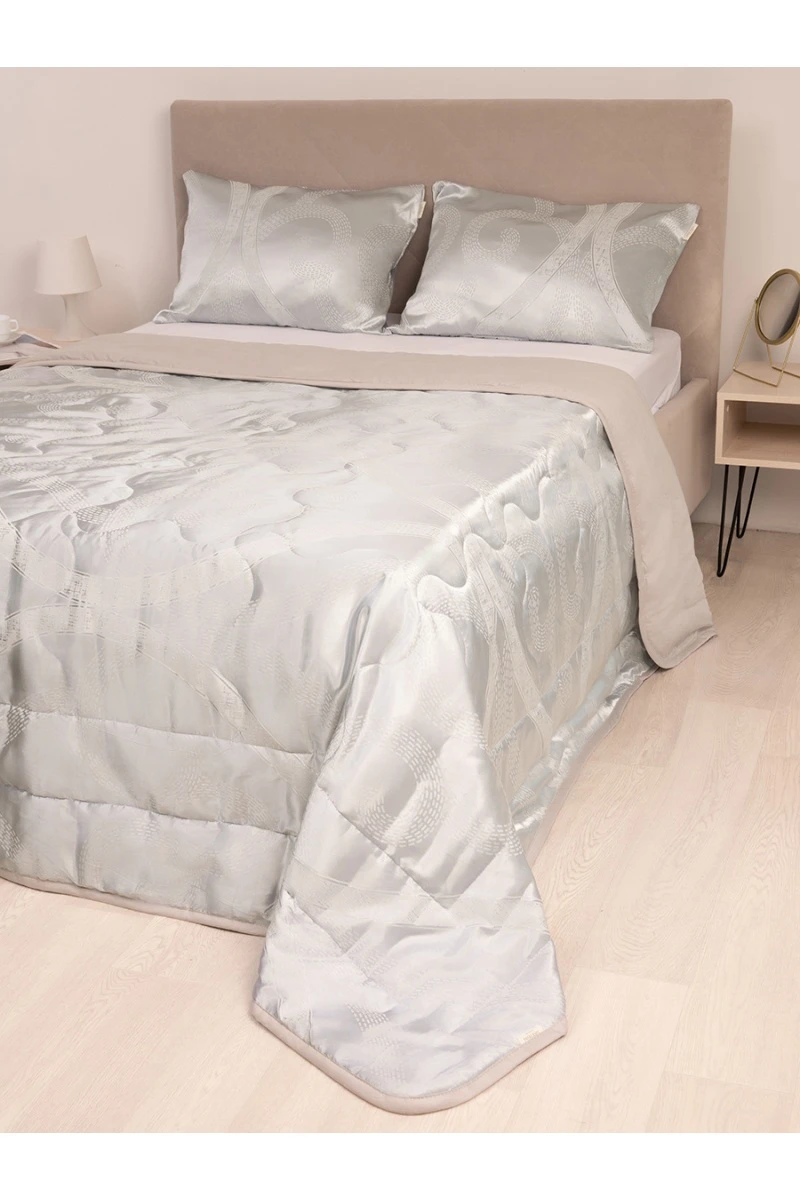 Покрывало сатин-жаккард "Империя" серебро