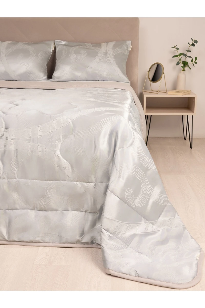 Покрывало сатин-жаккард "Империя" серебро