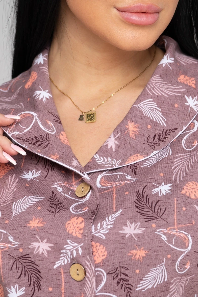 (СК) Халат женский на пуговицах "Карина" капучино