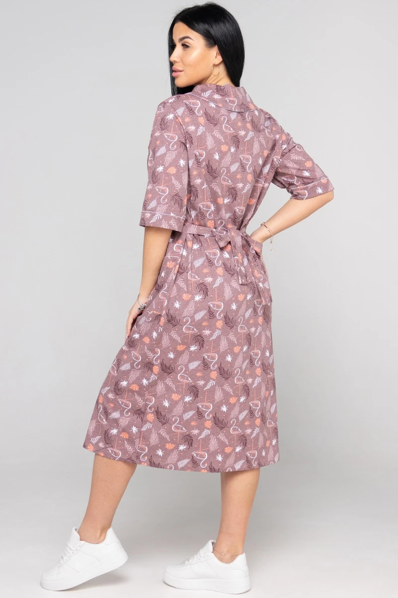 (СК) Халат женский на пуговицах "Карина" капучино