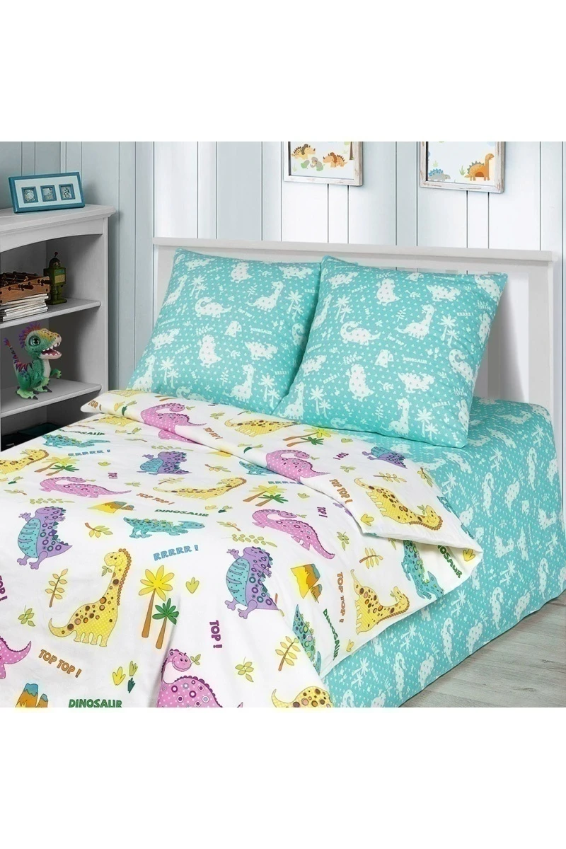 Ткань бязь 120г/м2, 150см "Динопарк" арт. 11661-1 тип 2