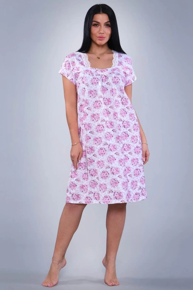 (ВНЛ) Сорочка 29514 (цветочки на розовом)