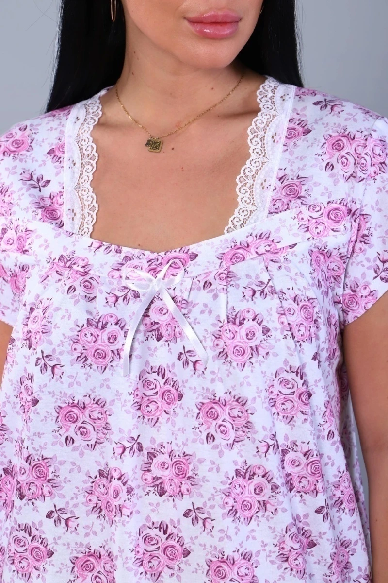 (ВНЛ) Сорочка 29514 (цветочки на розовом)