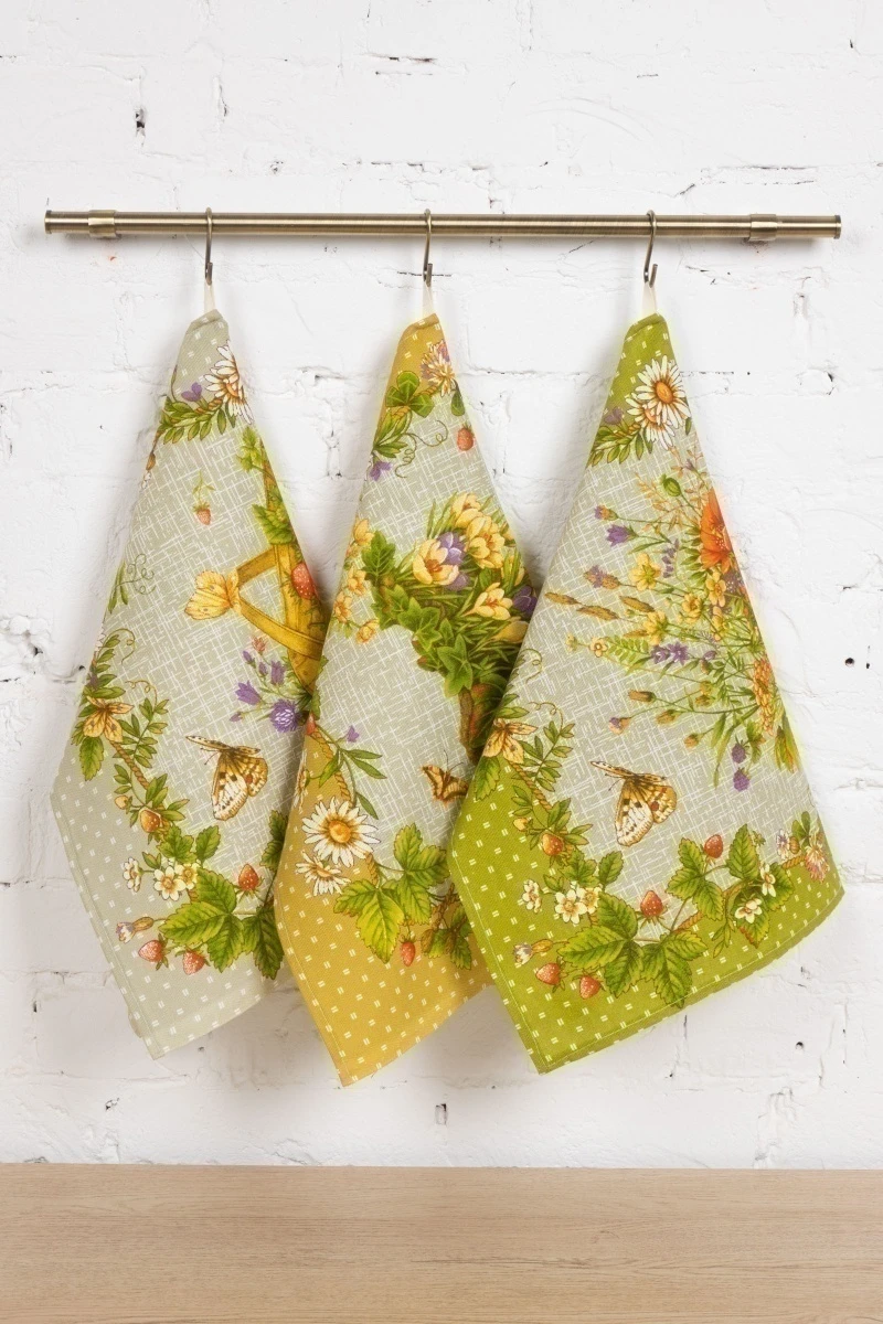 Набор полотенец рогожка (Диз) 102 Дары леса - 3 шт - 45х60 см