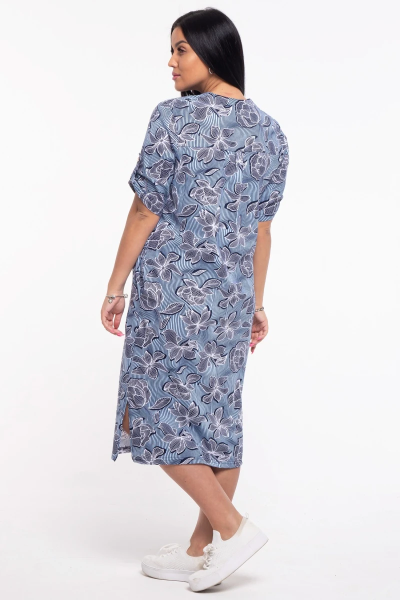 (СК) Платье-рубашка "Камелия" лазурь