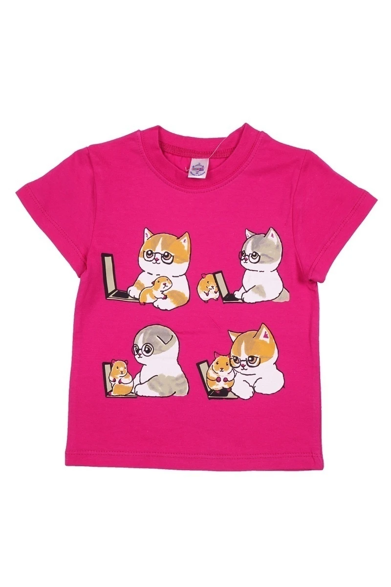 Футболка для девочки "Поработаем" BK0001D Фуксия