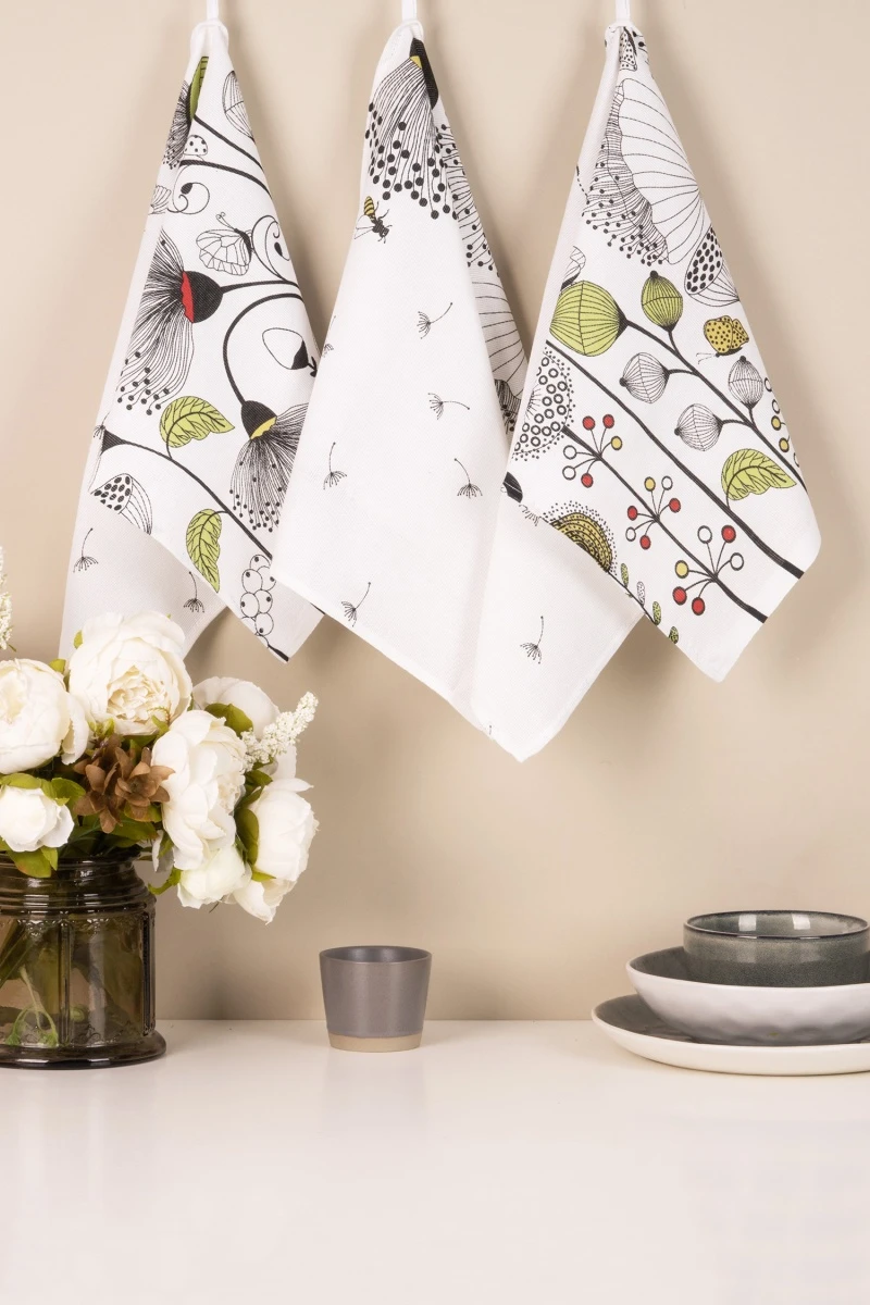 Набор полотенец рогожка (ХБК) 042 Соцветие - 3 шт - 35х75 см