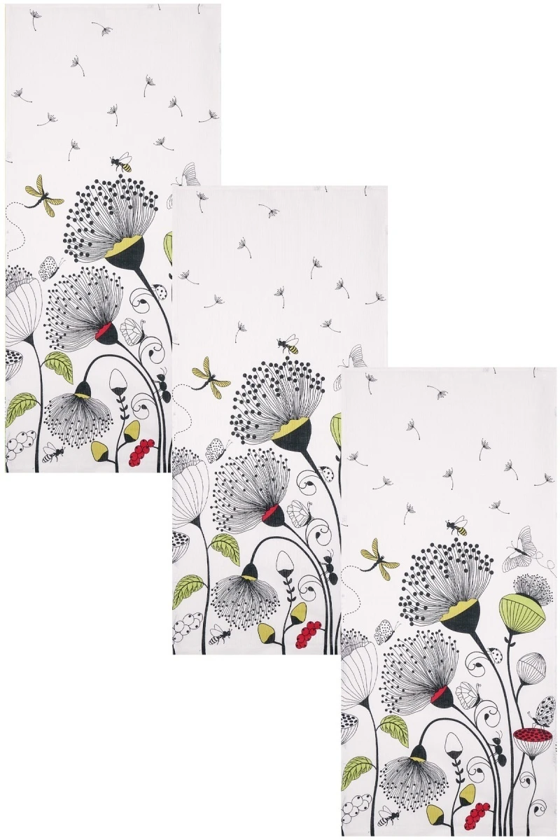 Набор полотенец рогожка (ХБК) 042 Соцветие - 3 шт - 35х75 см