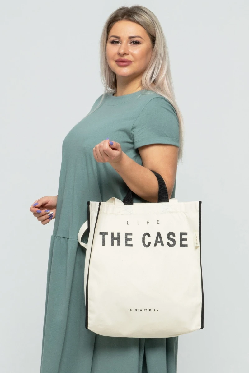 Эко сумка-шоппер из саржи "Стиль жизни" (кейс)