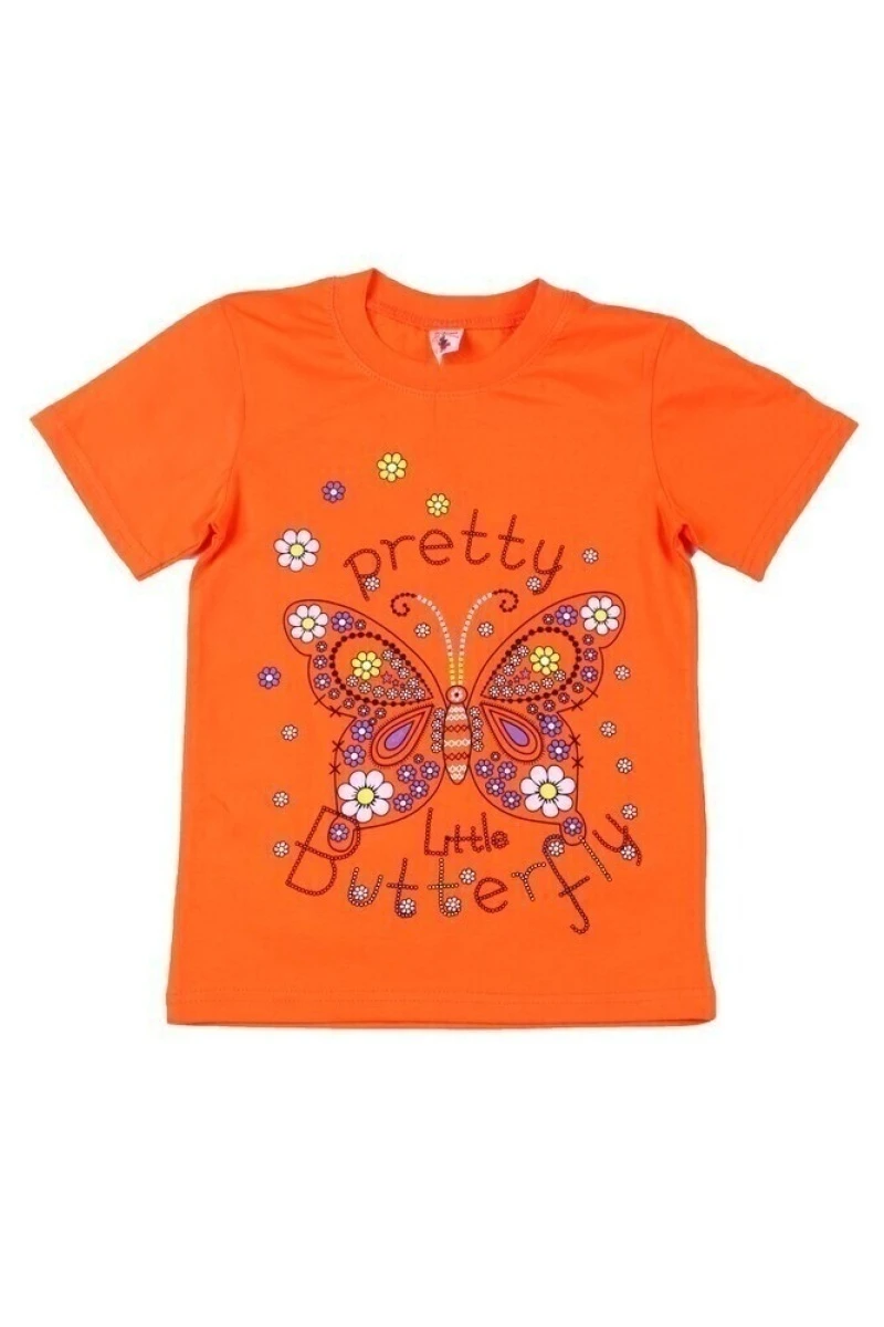 Футболка для девочки "Милая бабочка" ВСЗ оранжевый