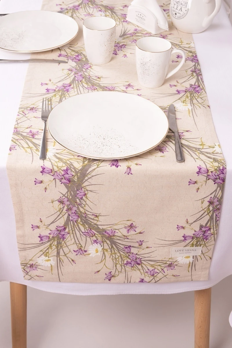 Дорожка полулен "ГП" Колокольчики (сирень)