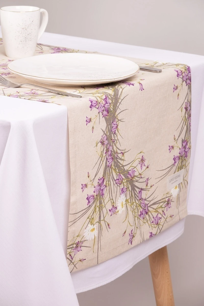 Дорожка полулен "ГП" Колокольчики (сирень)