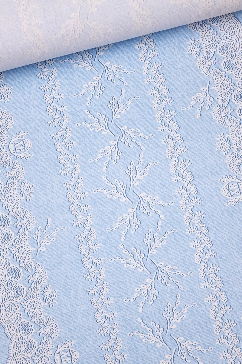 Дорожка набивная "ХБК" Верба (голубой) арт. 35073-3