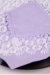 Салфетка полулен с кружевом 042 Лиловая дымка (однотон) (вид 9)