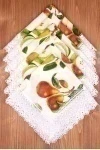 Салфетка из рогожки с кружевом 005 Груши (вид 1)