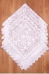 Салфетка полулен с кружевом 004 Серые ромбы (вид 3)