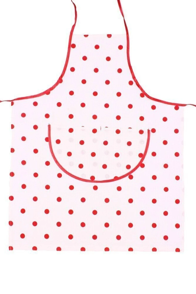Фартук рогожка "Горошек" красный