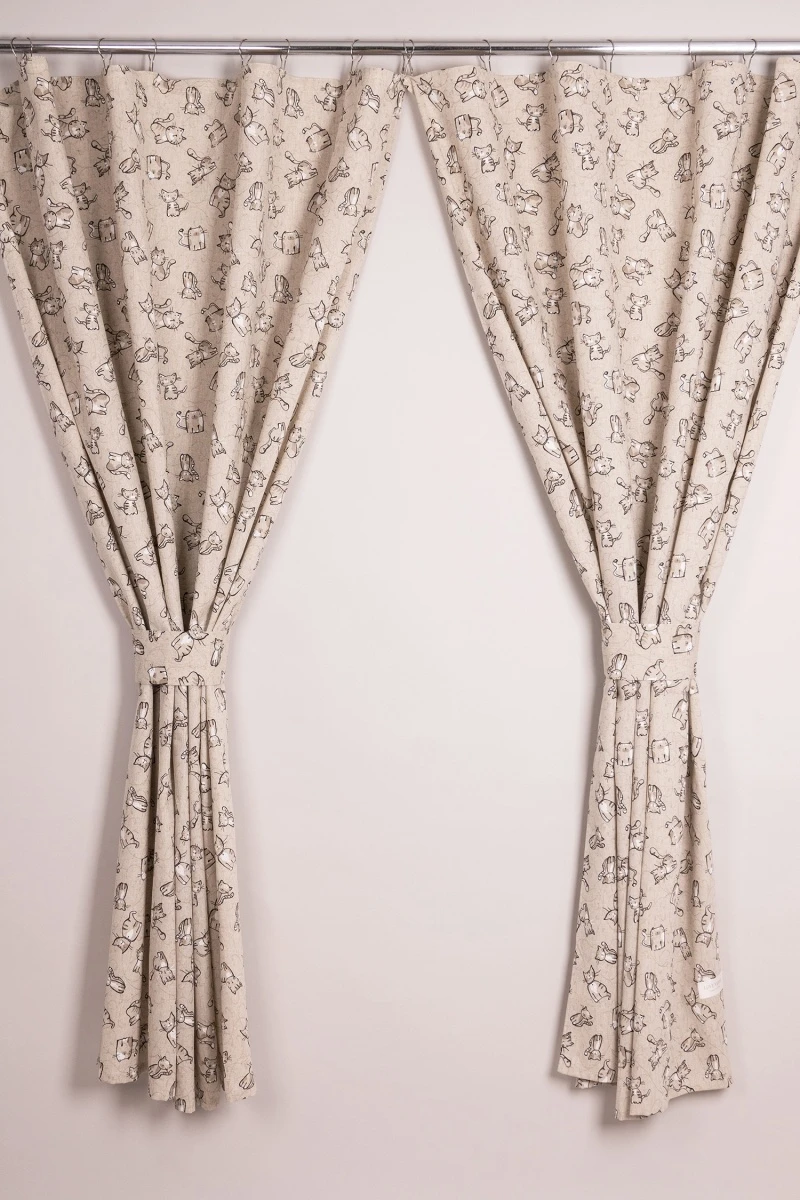 Комплект штор из полульна "ГП" Китти (чёрный)