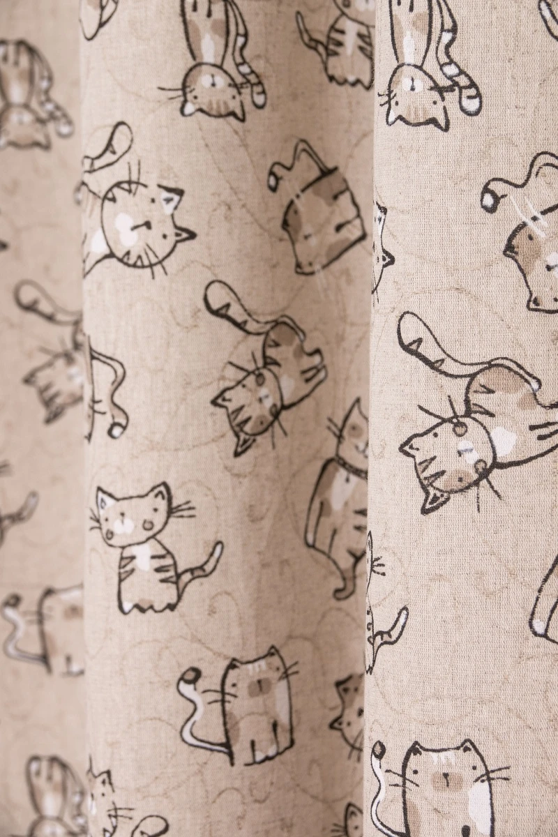 Комплект штор из полульна "ГП" Китти (чёрный)