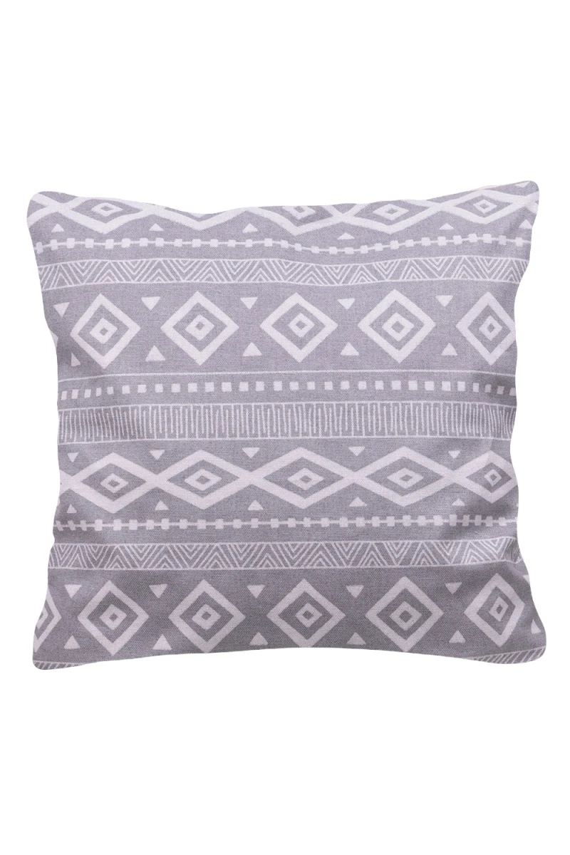 Декоративная наволочка на молнии из рогожки "ТТ" Этника (пепельный)