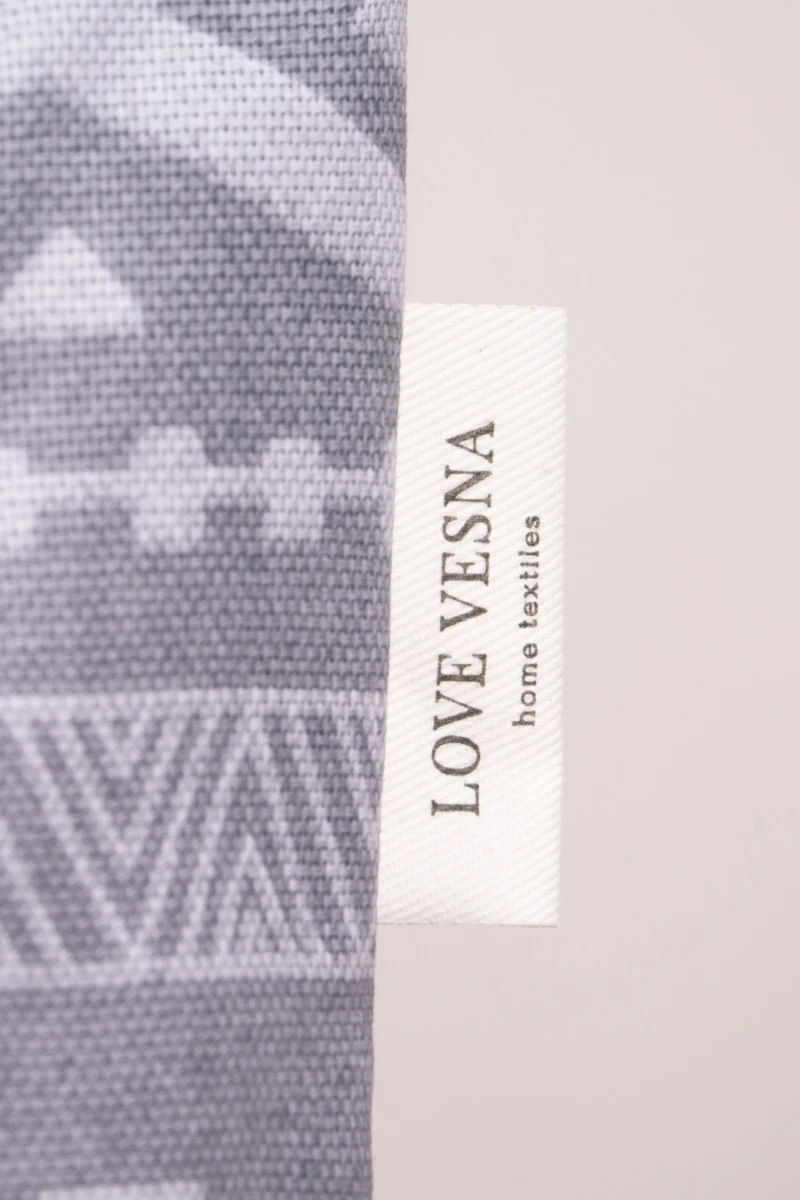 Декоративная наволочка на молнии из рогожки "ТТ" Этника (пепельный)