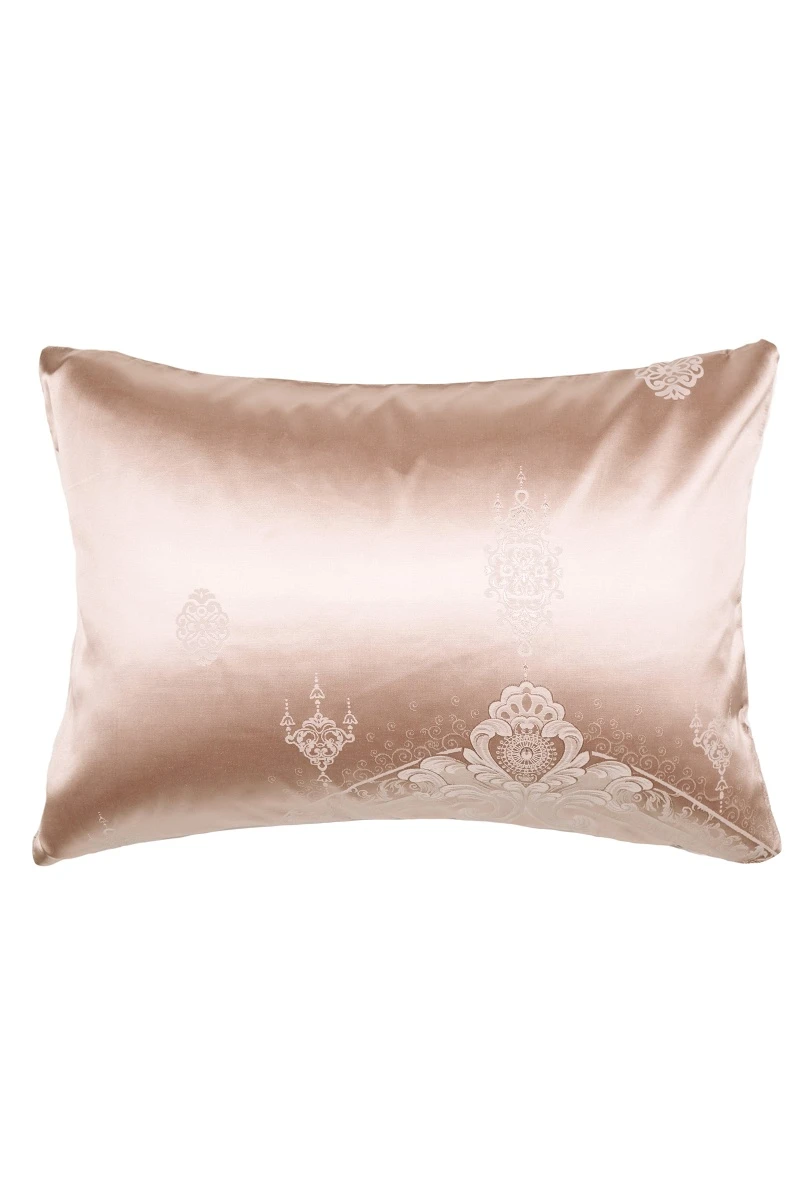 Декоративная наволочка сатин-жаккард "Империя" сухая роза (на молнии)