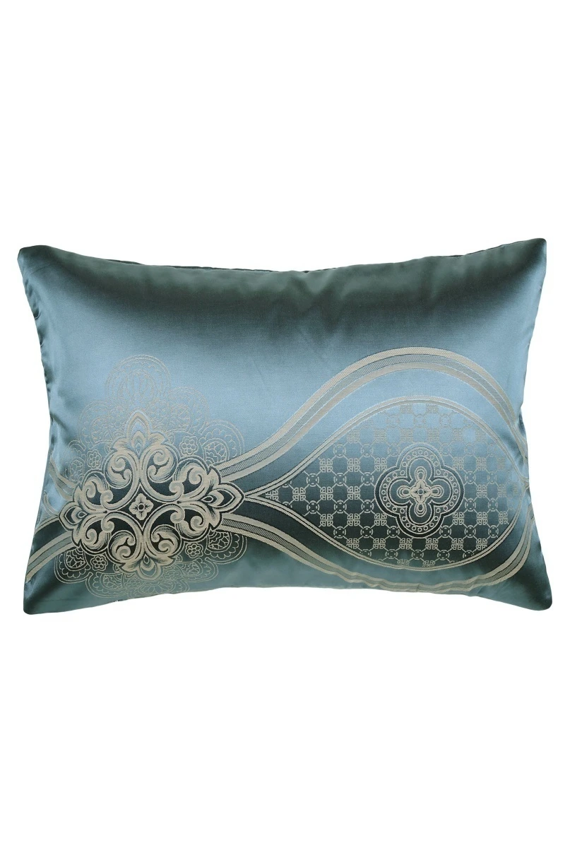 Декоративная наволочка сатин-жаккард "Империя" морская волна (на молнии)