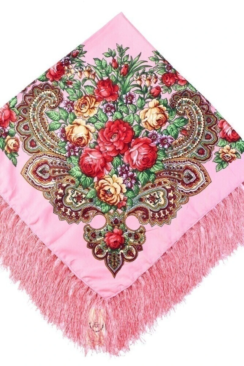 Платок Грушенька 100/100 нежно-розовый