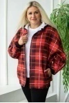 (СК) Толстовка женская на молнии "Техас" красная клетка