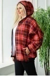 (СК) Толстовка женская на молнии "Техас" красная клетка