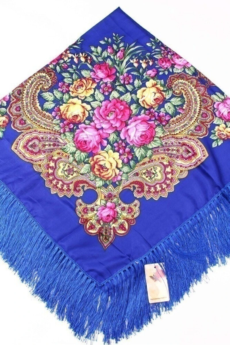 Платок Грушенька 100/100 синий