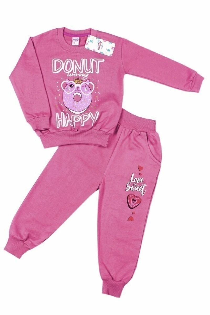 Костюм для девочки "Счастливый котя-бублик" сухая роза