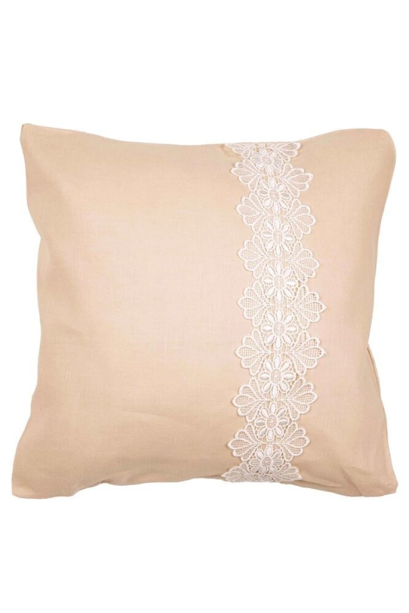 Декор. наволочка полулен (с круж.) на молнии "Бежевый" (однотон) (вид 4 Н) р. 45х45 см