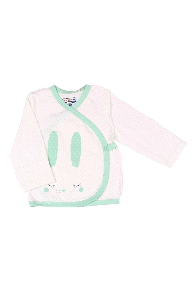 Распашонка для новорожденных девочек ОР265Р ментоловый (зайчик)